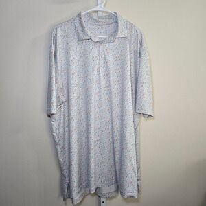 Men's XXL Golf Polo top Novelty Cocktail Print Blue Orange White by Peter Millar